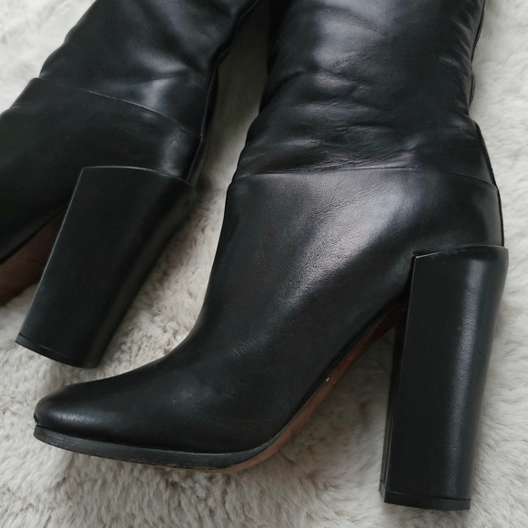 Proenza Schouler Chunky Heel Pull On Italian Leather Knee Tall Boots Boots - Picture 4 of 9